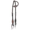 Circle Y Bronco Blue Texas Flower One-Ear Headstall | Durable Western Horse Tack with Double-Ply Leather & Tie Bit Ends | for Horse Shows, Trail Rides & Equestrian Sports, Chocolate, One Size view 1