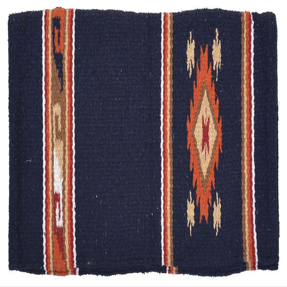Circle Y Diamond R Double Weave Saddle Blanket Navy