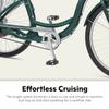 Schwinn Meridian Adult Tricycle Bike, Mens and Womens Three Wheel Beach Cruiser, 26-Inch Wheels, Low Step-Through Frame, Wide Seat, Rear Folding Basket, Single-Speed, Green view 2