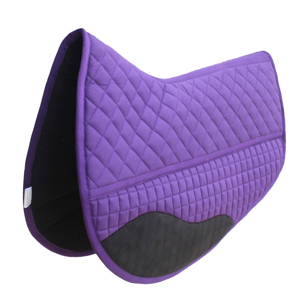 CHALLENGER Quilted Western Purple Barrel Saddle Pad with Fleece Underside Padding Shock-Absorbing Comfort Training Pad 26 Spine x 17 Drop 39TS11PR