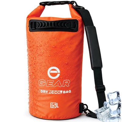 Enthusiast Gear 15L Insulated Floating Cooler Bag, Waterproof, Portable, Collapsible, Padded Shoulder Strap, Perfect for Kayaking, Hiking, Boating, Beach
