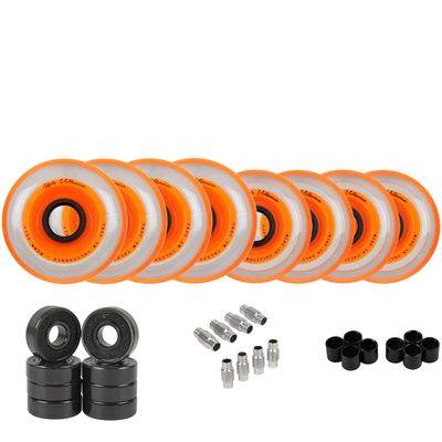 Labeda Millennium Gripper Roller Hockey Wheels + Hybrid Ceramic Bearings Orange Soft 76A 76mm