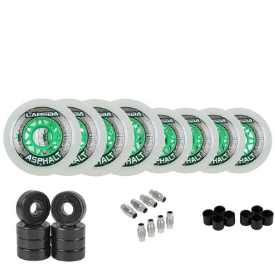 Labeda Gripper Asphalt Outdoor Inline Roller Hockey Wheels + Hybrid Ceramic Bearings 76mm 83A White