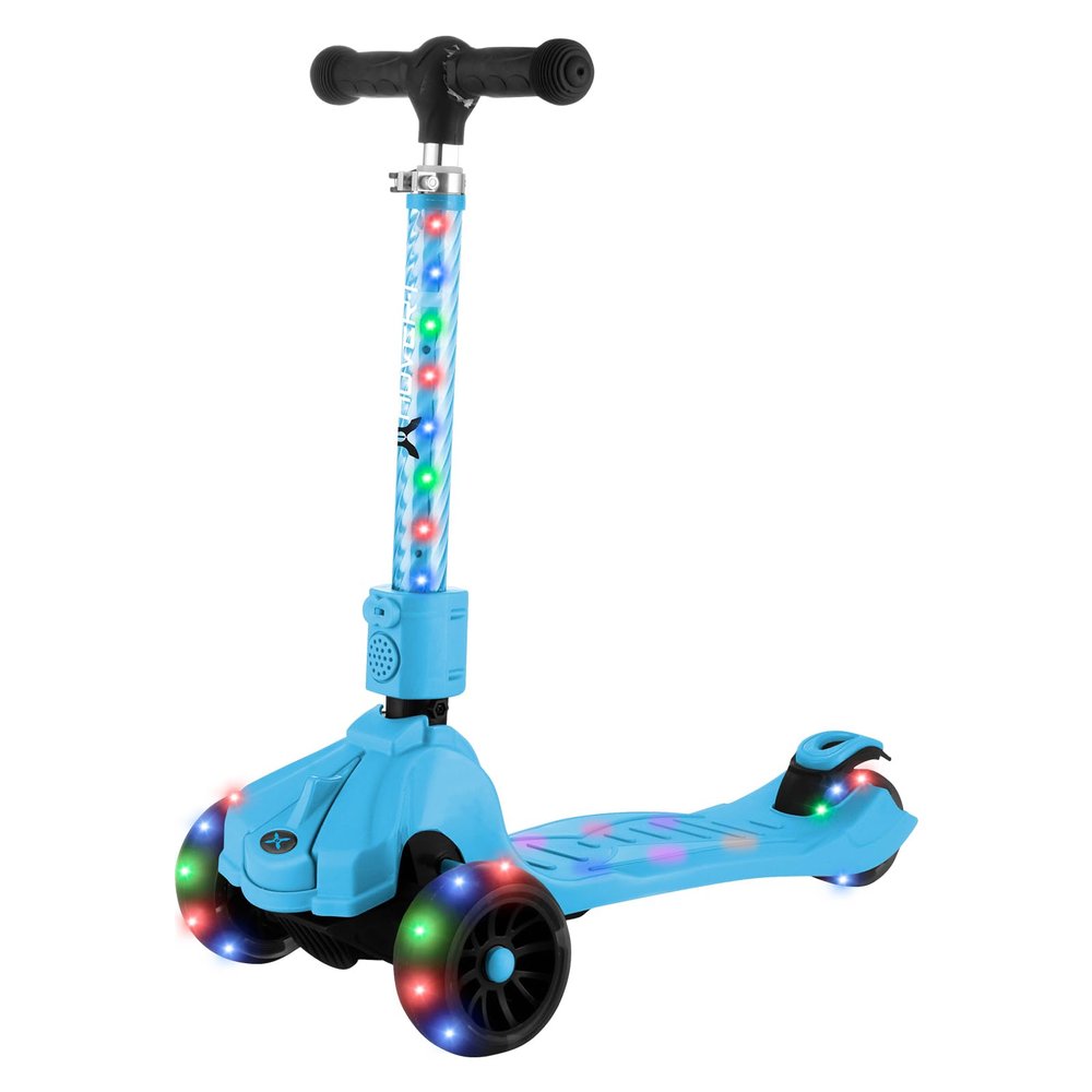 Hover-1 Ziggy Folding Kick Scooter for Kids (5+ Year Old) | Features Lean-to-Turn Axle, Solid PU Tires & Slim-Design, 110 LB Max Load Capacity, Safe, Blue