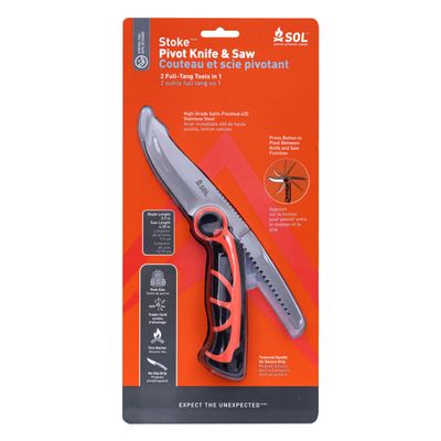 Survive Outdoors Longer Stoke Pivot Survival Folding Knife & Saw