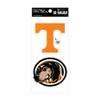 Rico Industries NCAA Tennessee Volunteers Power T and Smokey Logos Double Up Die Cut 2-Piece Sticker Sheet view 1