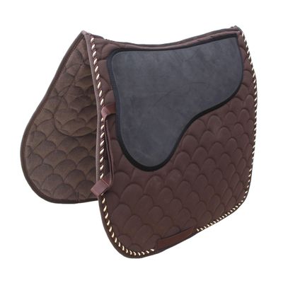CHALLENGER Horse Saddle Pad English Quilted All-Purpose Shock Absorbing Gel Brown 72TS17BR