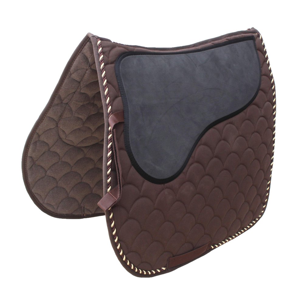 CHALLENGER Horse Saddle Pad English Quilted All-Purpose Shock Absorbing Gel Brown 72TS17BR