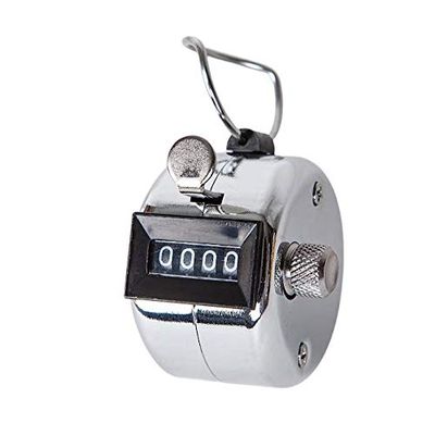 White Deer Hand Tally Counter 4 Digit Number Dual Clicker Golf Handy Convenient (Metal)
