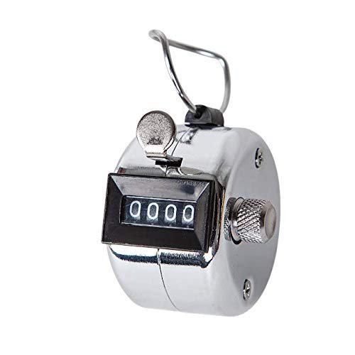 White Deer Hand Tally Counter 4 Digit Number Dual Clicker Golf Handy Convenient (Metal)