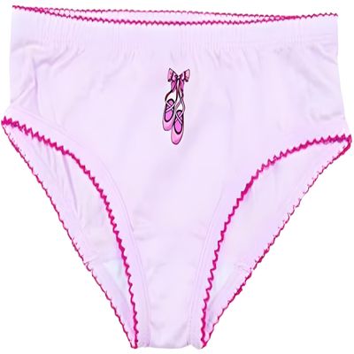 The Season Essentials Kidsy Girls Casual Ballerina Panties  Soft Cotton Briefs, Pull-On Closure, Pink Frost, 3