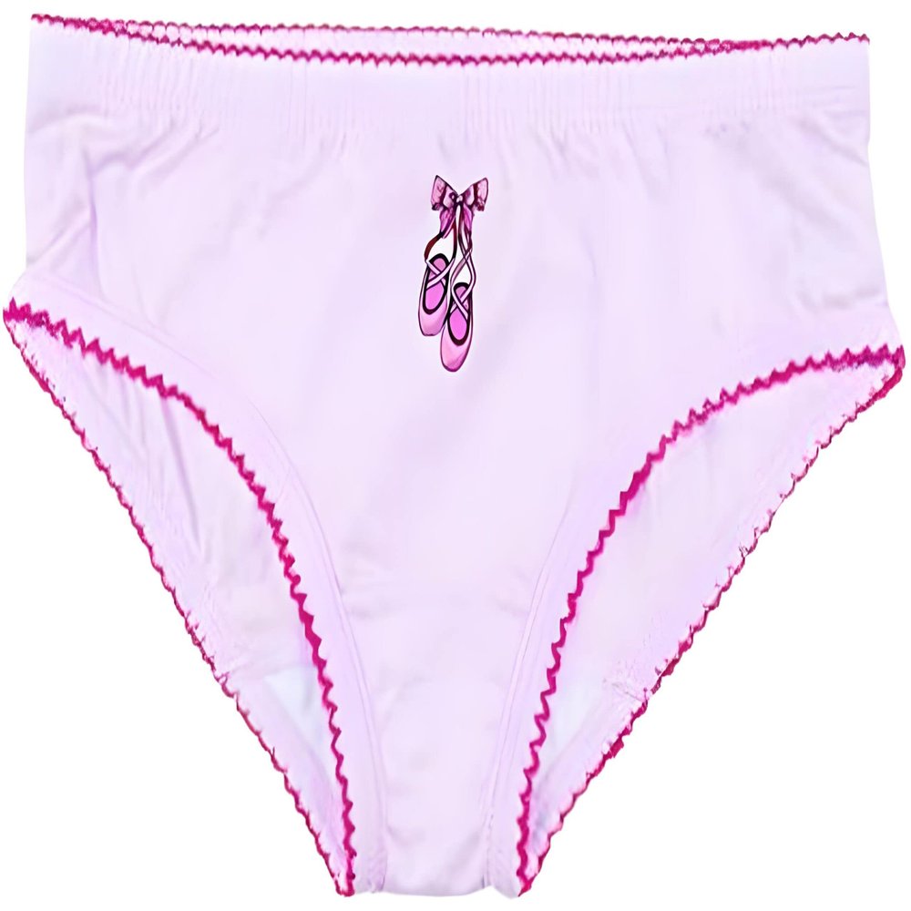 The Season Essentials Kidsy Girls Casual Ballerina Panties  Soft Cotton Briefs, Pull-On Closure, Pink Frost, 3