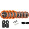 Labeda Gripper Asphalt Outdoor Inline Roller Hockey Wheels + Hybrid Ceramic Bearings 76mm 85A Orange view 1