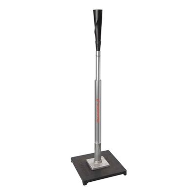 CHAMPRO Brute Spring-Loaded Batting Tee with Flexible Top and Weighted Base, Professional Grade Materials and Adjustable Height for Baseball and Softball,Silver