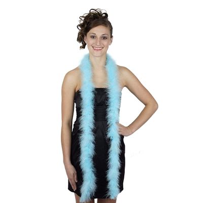 ZUCKER Marabou Feather Boas - Fluffy Costume Accessories, for Halloween Party, Carnival, Crafts, Dancing - Light Turquoise - 3-Pack