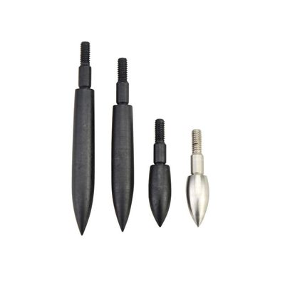 SHARROW Archery 12 pcs Arrow Tips Practice Field Tips 100/125/150/200/250/300/350 Grain Bullet Points Screw-in Broadheads for Compound Recurve Bow Hunting Accessory (Black, 300 Grain)