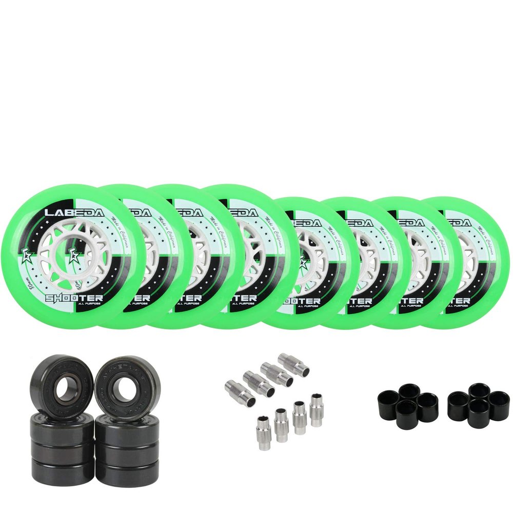 Labeda Shooter Inline Roller Hockey Wheels with Hybrid Ceramic Bearings 76mm
