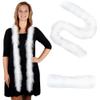 ZUCKER Marabou Feather Boas - Fluffy Costume Accessories, for Halloween Party, Carnival, Crafts, Dancing - White/Silver Lurex - 3 Pack view 1