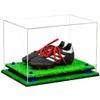 Better Display Cases Acrylic Kids Shoes Display Case - Medium Rectangle Box with Clear Case, Navy Blue Risers and Turf Base 12" x 8.25" x 8" (V41/A004) view 1