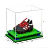 Better Display Cases Acrylic Kids Shoes Display Case - Medium Rectangle Box with Clear Case, Navy Blue Risers and Turf Base 12" x 8.25" x 8" (V41/A004) view 2