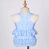 Hansber Infant Baby Girls Stripe Print Two Piece Tankini Swimsuit Sleeveless Ruffles Top with Briefs Blue 1-2 view 4