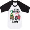 Its My Second Birthday Shirt, Farmer Birthday Outfit, Farm Birthday Shirt, Personalized Two Year Old Farm Tractor for Boys, Raglan TShirt (3T Raglan T-Shirt) view 1