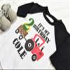 Its My Second Birthday Shirt, Farmer Birthday Outfit, Farm Birthday Shirt, Personalized Two Year Old Farm Tractor for Boys, Raglan TShirt (3T Raglan T-Shirt) view 4