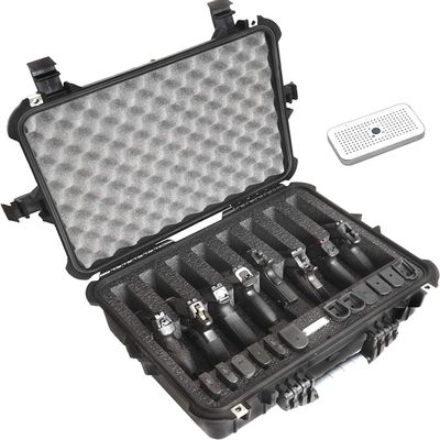 Case Club 8 Pistol and 20 Magazine Pre-Cut Heavy Duty Waterproof Case with Included Silica Gel Canister to Help Prevent Gun Rust