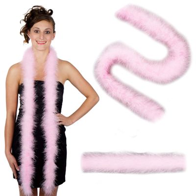 ZUCKER Marabou Feather Boas - Fluffy Costume Accessories, for Halloween Party, Carnival, Crafts, Dancing - Candy Pink/Opal Lurex - 3 Pack