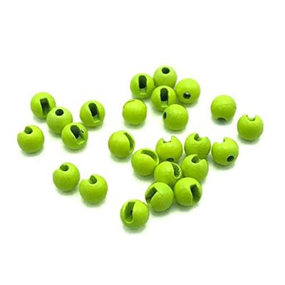 Mopflies.com Slotted Tungsten Beads (Chartreuse, 3.3mm) -100 Count