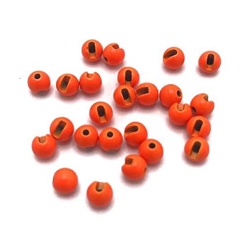 Mopflies.com Slotted Tungsten Beads (Orange, 3.3mm) -100 Count