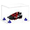 Better Display Cases Acrylic Kids Shoes Display Case - Medium Rectangle Box with Clear Case, Navy Blue Risers and Clear Base 12" x 8.25" x 8" (V41/A004) view 1