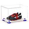 Better Display Cases Acrylic Kids Shoes Display Case - Medium Rectangle Box with Clear Case, Navy Blue Risers and White Base 12" x 8.25" x 8" (V41/A004) view 1