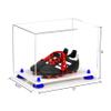 Better Display Cases Acrylic Kids Shoes Display Case - Medium Rectangle Box with Clear Case, Navy Blue Risers and White Base 12" x 8.25" x 8" (V41/A004) view 2
