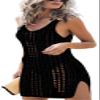 Sulozom Women Swimsuits Cover Ups Crochet Bathing Suit Tassel Bikini Coverup Beach Swimwear Black L view 1