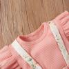 Okbabeha Infant Newborn Baby Girl Summer Floral Shorts Outfit Ruffle Shirt Suspender Shorts with Headband 3pcs Clothes Set (Pink, 6-12 Months) view 3