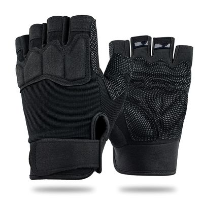 FIORETTO Fingerless Gloves for Airsoft Shooting Half Finger Hunting Hiking Cycling Driving Motorcycle Climbing Work Gloves Black Small