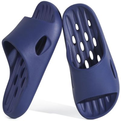 Aoowoll Shower Shoes Men Slippers Sandals for Women Flip-Flops Cloud Slides Non Slip Gym Bath Spa Indoor Outdoor Summer Pool Unisex Shoes with Holes for College Dorm(Blue EU40-41)
