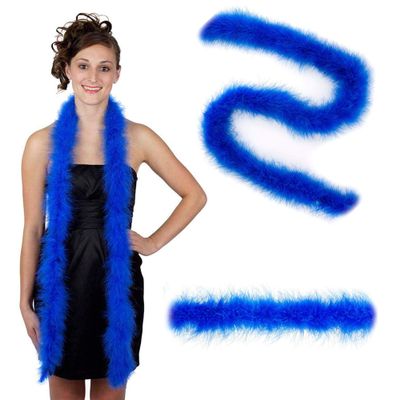 ZUCKER Marabou Feather Boas - Fluffy Costume Accessories, for Halloween Party, Carnival, Crafts, Dancing - Royal - 3-Pack