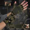 FIORETTO Fingerless Gloves for Airsoft Shooting Half Finger Hunting Hiking Cycling Driving Motorcycle Climbing Work Gloves Green Camo Medium view 2