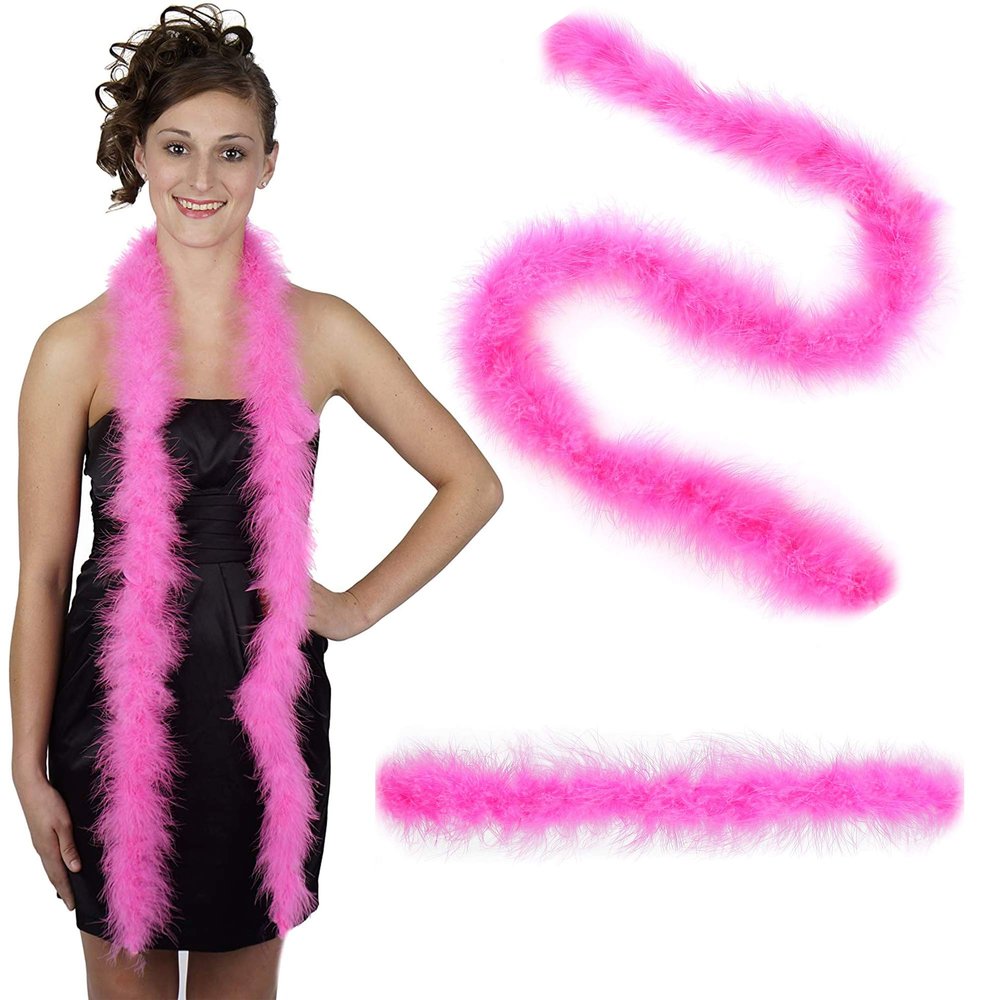 ZUCKER Marabou Feather Boas Fluffy Adult Costume Accessories, Halloween Party, Carnival, Crafts Pink Orient 3-Pack
