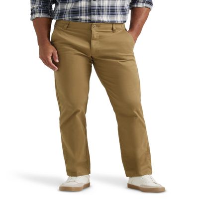 Lee Men's Extreme Motion Flat Front Regular Straight Pant Bronze 40W x 32L