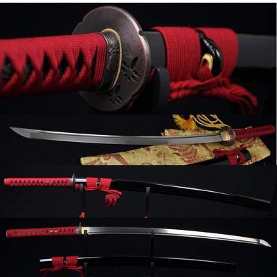 GLW Sword Damascus Full Tang Katana Japanese Samurai Sword Folded Steel Very Sharp Oil Quenched Blade Can Cut Bamboo Alloy Dragonfly Tsuba