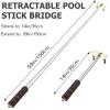 Skylety Pool Cue Snooker Stick Pool Table Accessories Retractable Billiards Cue Rest with Removable Brass Bridge Head (Low Bridge Head,Stainless Steel) view 3