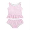 Hansber Infant Baby Girls Stripe Print Two Piece Tankini Swimsuit Sleeveless Ruffles Top with Briefs Pink 8 view 1