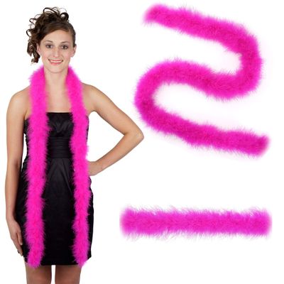 ZUCKER Marabou Feather Boas - Fluffy Costume Accessories, for Halloween Party, Carnival, Crafts, Dancing - Shocking Pink - 3-Pack