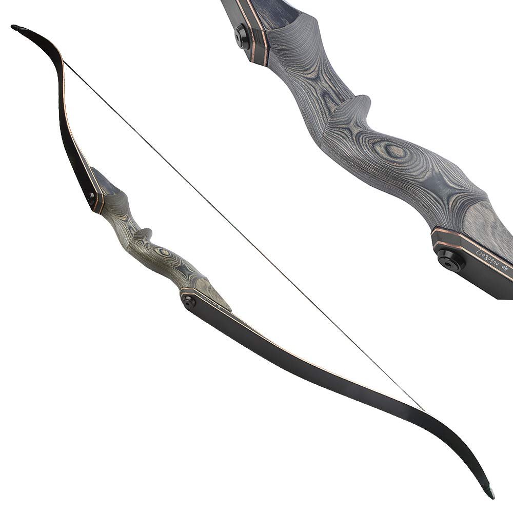 AMEYXGS 60 Archery Takedown Recurve Bow 25-60lbs Bow and Arrow Set Hunting Bow Longbow Target Practice Right Handed (Bow, 60lbs)