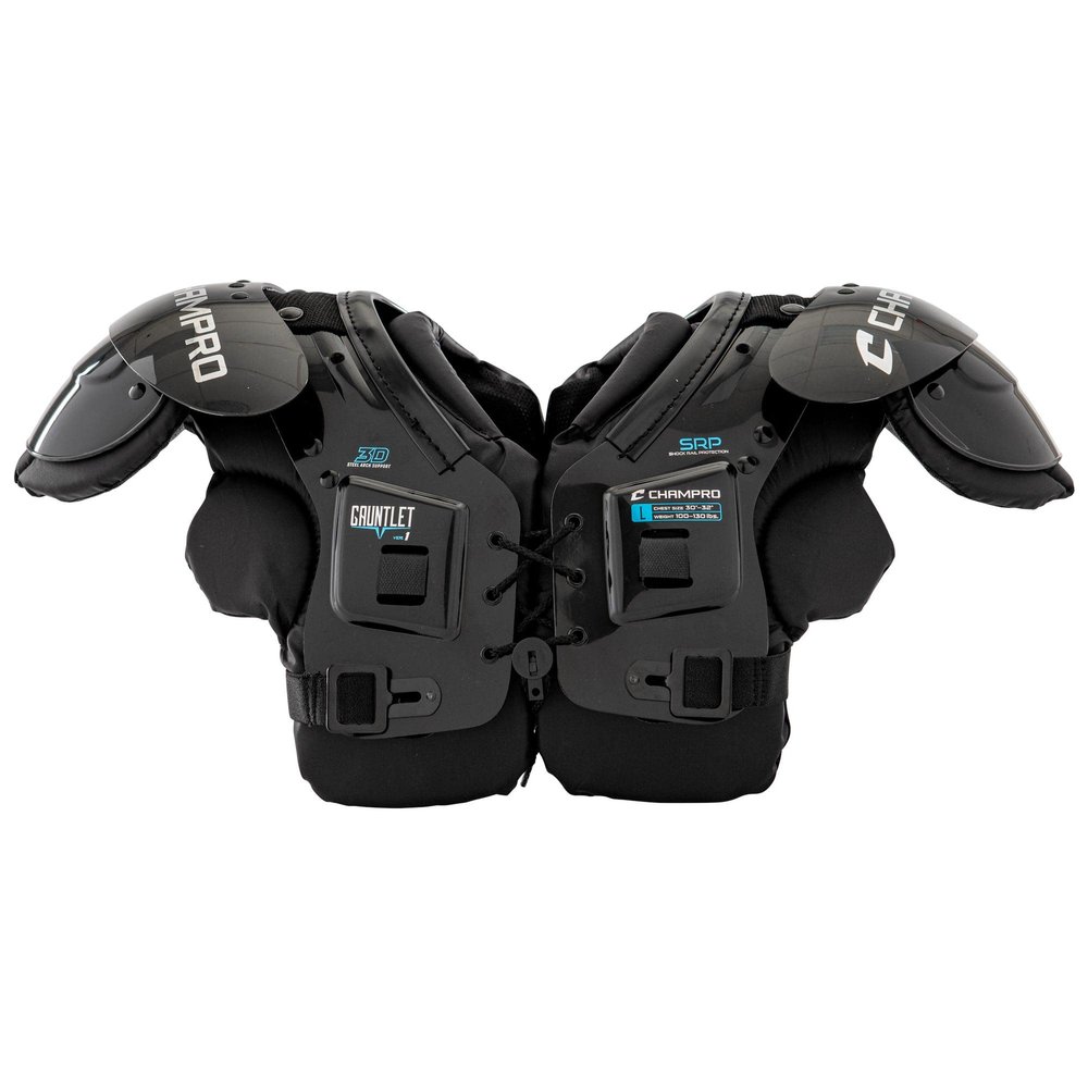 CHAMPRO Gauntlet 1 Football Shoulder Pad, Large,Black