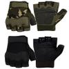 FIORETTO Fingerless Gloves for Airsoft Shooting Half Finger Hunting Hiking Cycling Driving Motorcycle Climbing Work Gloves 2 Pairs(Black+Green Camo) Medium view 1