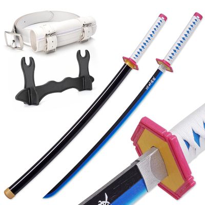 Zisu Anime Giyu Sword, About 41 inches, Hashira Pillars & Protagonist Sword, Anime Original Texture (Blue-Giyuu)